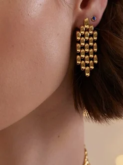 COMMENSE Hollow Beaded Chain Pendant Earrings* Earrings|Accessories