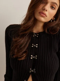 COMMENSE Hook Front Skinny Knit Top* Sweater Tops|Sweaters & Cardigans