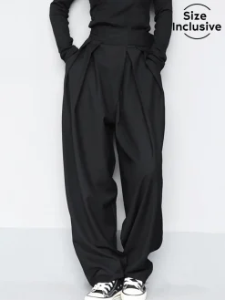 COMMENSE Hook-and-Loop Fastener Wide Leg Velcro Pants* Wide Leg|Pants