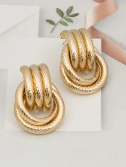 COMMENSE Hoop Cross Earrings* Earrings|Accessories