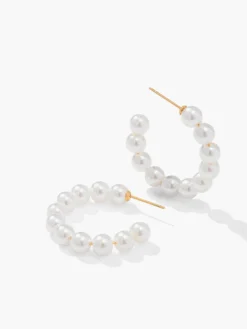 COMMENSE Hoop Pearl Earrings* Earrings|Accessories