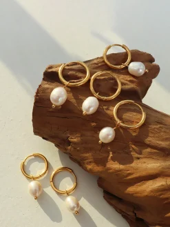COMMENSE Hoop-Ring Pearl Drop Earrings* Earrings|Accessories