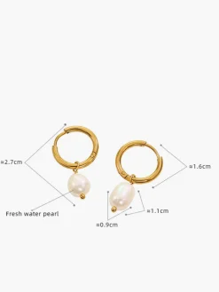 COMMENSE Hoop-Ring Pearl Drop Earrings* Earrings|Accessories