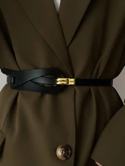 COMMENSE Irregular Hollow Leather Belt* Belts & Chain|Accessories
