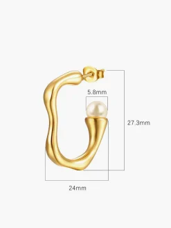 COMMENSE Irregular Pearl Hoop Earrings* Earrings|Accessories