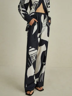 COMMENSE Irregular Print Wide Leg Pants Set* Pants Sets|Wide Leg