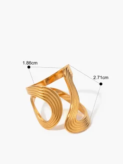 COMMENSE Irregular Ripple Open Ring* Rings & Bracelets|Accessories