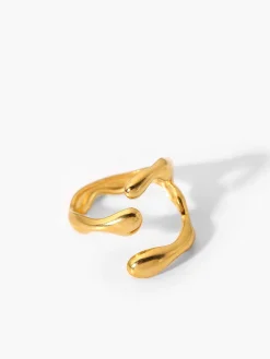 COMMENSE Irregular Wave Open Ring* Rings & Bracelets|Accessories