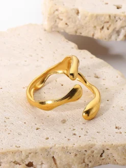 COMMENSE Irregular Wave Open Ring* Rings & Bracelets|Accessories