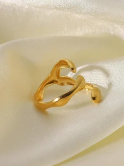 COMMENSE Irregular Wave Open Ring* Rings & Bracelets|Accessories