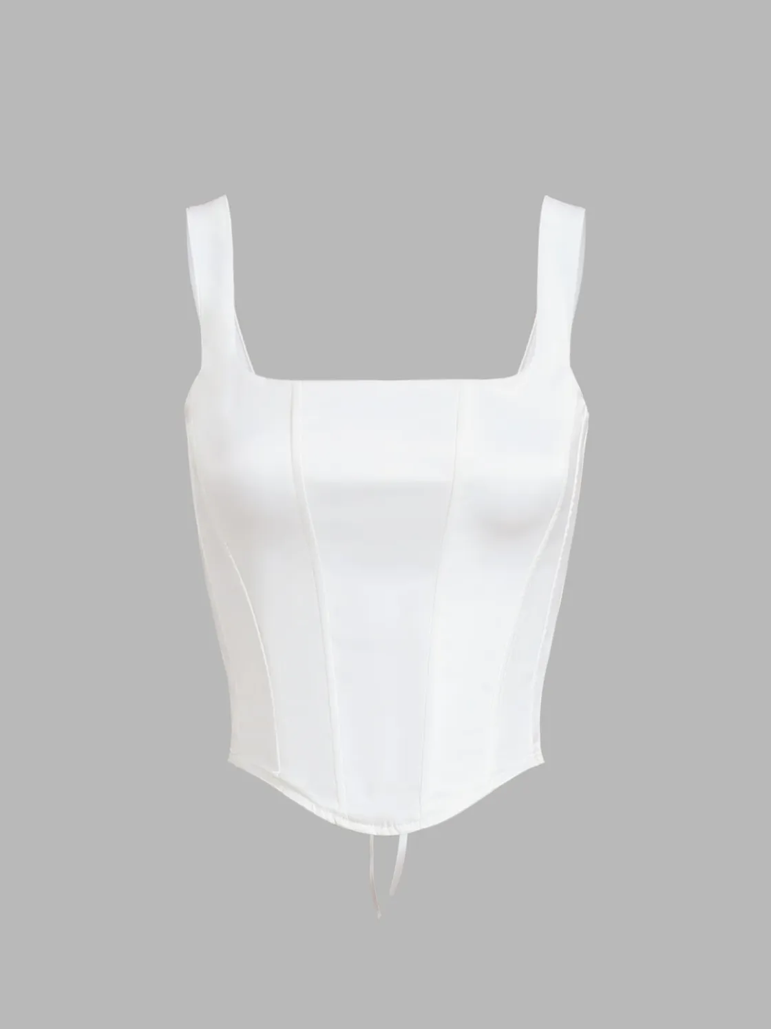 COMMENSE Ivory Glow Tied Crop Corset Top* Corset Tops|Crop Tops