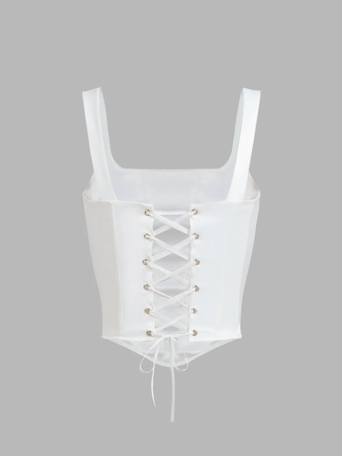 COMMENSE Ivory Glow Tied Crop Corset Top* Corset Tops|Crop Tops