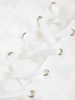 COMMENSE Ivory Glow Tied Crop Corset Top* Corset Tops|Crop Tops