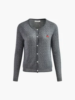 COMMENSE Jacquard Cable Knit Cardigan* Cardigans|Sweaters & Cardigans
