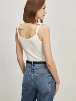 COMMENSE Jacquard Crew Neck Slim Tank Top* Tank Tops & Camis|Tops