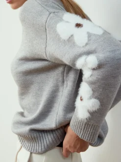 COMMENSE Jacquard Floral Knit Top* Sweater Tops|Sweaters & Cardigans