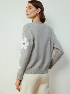 COMMENSE Jacquard Floral Knit Top* Sweater Tops|Sweaters & Cardigans
