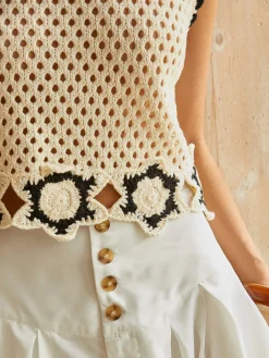 COMMENSE Jacquard Hollow Out Sweater Vest* Sweater Vests|Sweaters & Cardigans