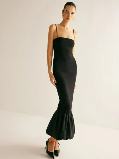 COMMENSE Jersey Slim Cami Bubble Dress* Black Dresses|Casual Dresses