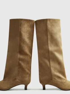 COMMENSE Kitten Suede Knee-High Boots* Shoes|Accessories