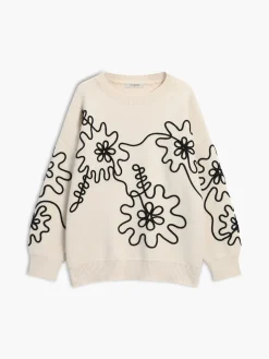 COMMENSE Knit Floral Oversized Sweater* Sweater Tops|Sweaters & Cardigans