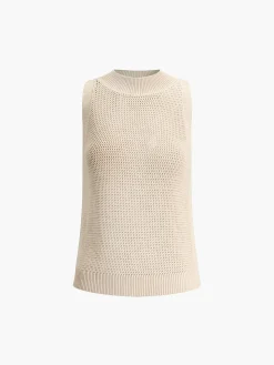 COMMENSE Knit Hollow Solid Vest* Vests|Tank Tops & Camis