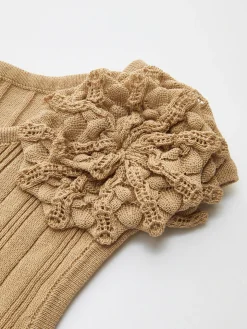COMMENSE Knit-Floral Lettuce Trim Tank Top* Tank Tops & Camis|Knitwear