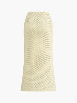 COMMENSE Knitted Beaded Midi Skirt Set* Skirt Sets|Long Sleeve Sets
