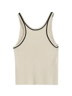 COMMENSE Knitted Crew Collar Contrast Vest* Sweater Vests|Sweaters & Cardigans