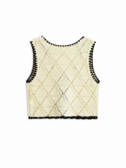 COMMENSE Knotted Contrast Trim Sweater Vest* Sweater Vests|Sweaters & Cardigans