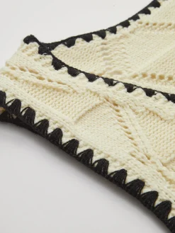 COMMENSE Knotted Contrast Trim Sweater Vest* Sweater Vests|Sweaters & Cardigans