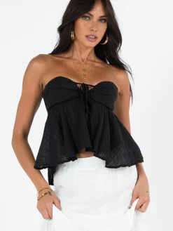 COMMENSE Knotted Peplum Tube Top* Tank Tops & Camis|Tops