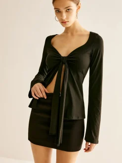 COMMENSE Knotted Sexy T-Shirt* T-shirts|Tops