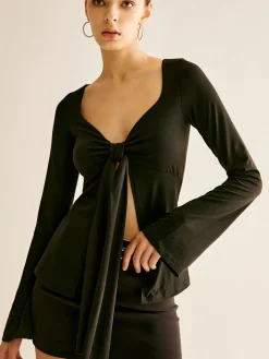 COMMENSE Knotted Sexy T-Shirt* T-shirts|Tops