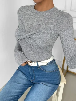 COMMENSE Knotted Skinny Jersey Top* T-shirts|Tops