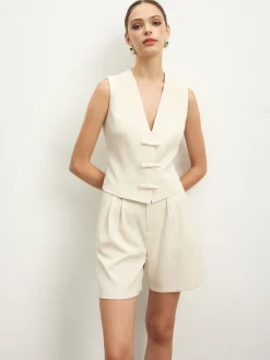 COMMENSE Knotted Sleeveless Shorts Set* Shorts Sets|Shorts