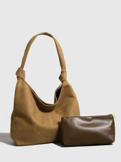 COMMENSE Knotted Suede Hobo Bag* Bags|Accessories