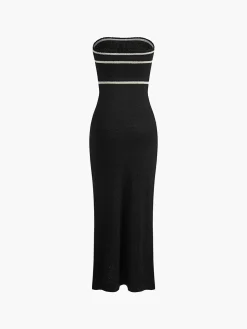 COMMENSE Knotted Tube Midi Sweater Dress* White Dresses|Sweater Dresses