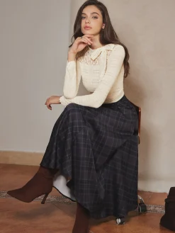 COMMENSE Lace Bow Textured Slim Blouse* Blouses & Shirts|Tops