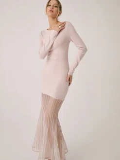 COMMENSE Lace Hem Mermaid Midi Sweater Dress* Sweater Dresses|Work Dresses
