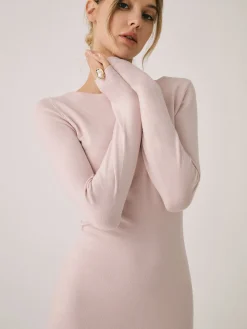 COMMENSE Lace Hem Mermaid Midi Sweater Dress* Sweater Dresses|Work Dresses