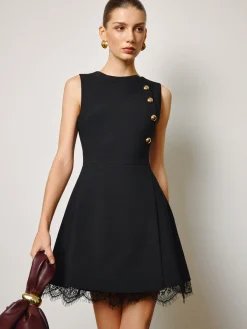 COMMENSE Lace Hem Metal-Detail Tank Dress* Dresses