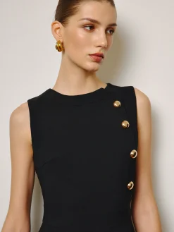 COMMENSE Lace Hem Metal-Detail Tank Dress* Dresses