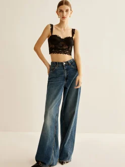 COMMENSE Lace Piping Corset Top* Corset Tops|Tops