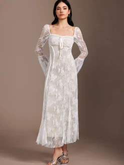 COMMENSE Lace Ruffle Flowy Dress* Dresses