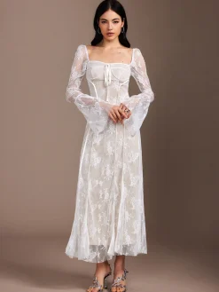 COMMENSE Lace Ruffle Flowy Dress* Dresses