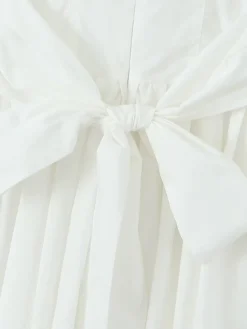 COMMENSE Lace Up Doll Collar Short Dress* White Dresses|Casual Dresses