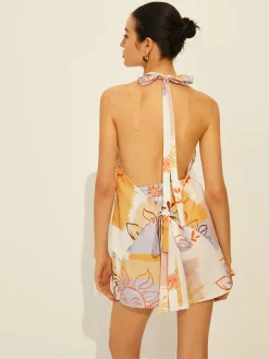 COMMENSE Lace-Up Backless Printed Shorts Set* Shorts Sets|Shorts