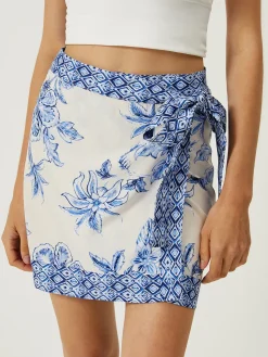 COMMENSE Lace-Up Floral Print Short Skirt* Skirts|Bottoms