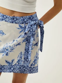 COMMENSE Lace-Up Floral Print Short Skirt* Skirts|Bottoms